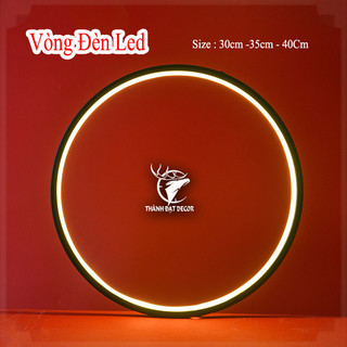 Đèn led vòng tròn size 30-35-40 phụ kiện trang trí decor lũa, bàn thờ, kệ đèn, tượng phong thủy
