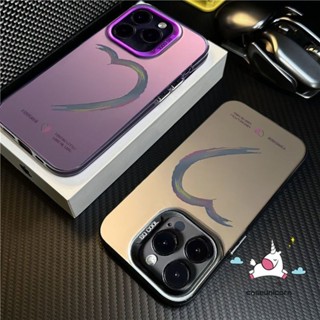 Ốp lưng cặp đôi ống kính kim loại mạ sang trọng thời trang Tương thích cho IPhone 7Plus 15 14 11 13 15 12 Pro Max XR X 7 8 Plus XS Max SE 2020 Vỏ tiếng Anh hình trái tim tình yêu màu kẹo đơn giản