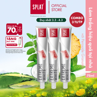  Combo 3 tuýp kem đánh răng trắng răng tại nhà SPLAT Extreme White sau 4-6 tuần sử dụng 75ml