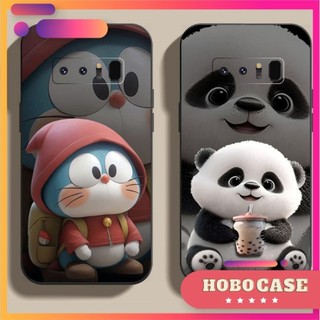 Ốp lưng Samsung Galaxy Note 8 in hình Gấu, Thỏ, Doraemon cạnh viền vuông có bảo vệ camera