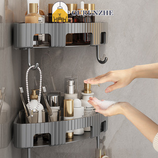 Kệ OURUNZHE, nhà vệ sinh, phòng tắm, nhà vệ sinh không đục lỗ, vòi hoa sen, kệ góc treo tường, giá đựng đồ