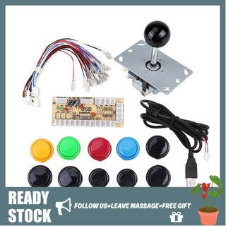 Dajrrhd Nút Arcade Và Cần Điều Khiển Bộ DIY Kim Loại Nhựa Nhạy Cảm Chống Mài Mòn