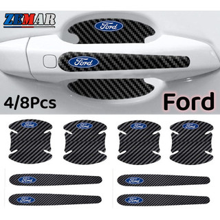  4   8 Chiếc Ford Sợi Carbon Dán Xe Ô Tô Sợi Carbon Bảo Vệ Tay Cầm Cửa Phim Bảo Vệ Chống Trầy Xước Dán Cho Xe Ford Fiesta Ranger Ecosport Focus Everest Mustang Escape 