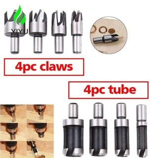 YIYU Mũi khoan chốt gỗ, Mũi khoan tròn côn thẳng, Mũi khoan côn bốn sáo đa chức năng 6mm 10mm 13mm 16mm Mũi khoan nút chai chế biến gỗ