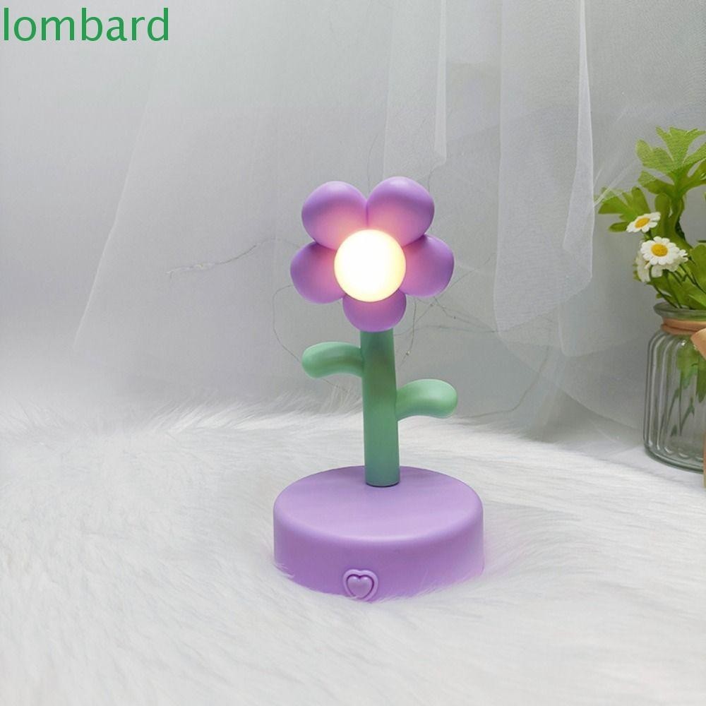 Đèn bàn LOMBARD, Đèn ngủ hoa LED hoạt hình dễ thương, Phong cảnh thu nhỏ Mini Creative Di động Đèn ngủ để bàn