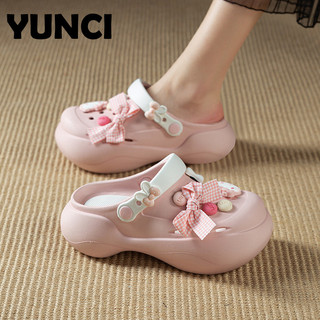 YUNCI dép cross dép kiểu nữ đi chơi Đa năng Lịch sự Hợp thời Đàn hồi tốt FYT2430LPA 13Z240325