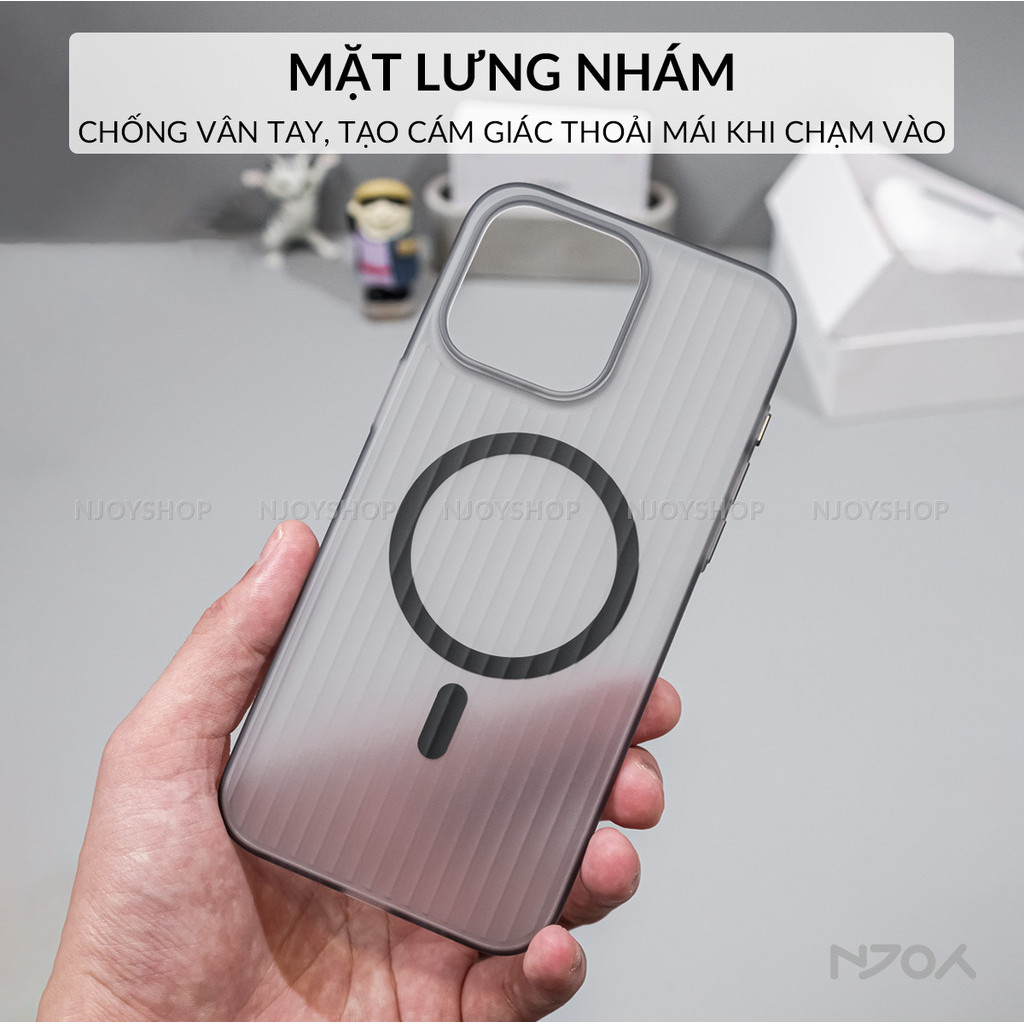 Ốp Lưng Nhám Siêu Mỏng Mặt Lưng In 3D Bảo Vệ Camera Cho Điện Thoại iPhone 12 13 14 15 Pro Max Woosh Njoyshop