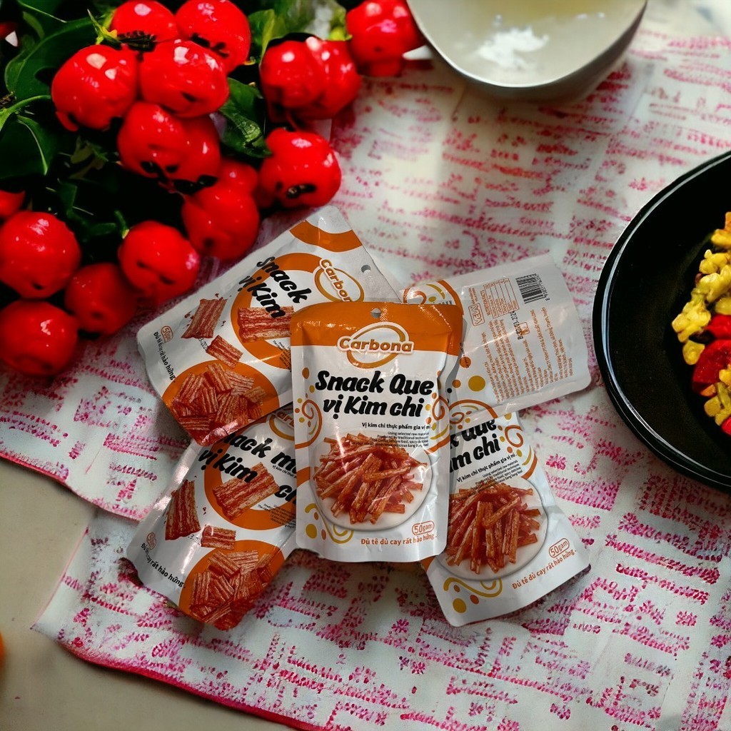 Snack miếng Snack que vị kim chi-que cay Vị cay ngọt đặc trưng của kim chi chuẩn an toàn thực phẩm Ă