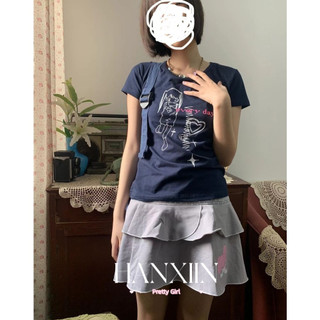 HANXIN áo phông áo thun nữ croptop baby tee Cute Thời trang Đơn giản Trendy WCS24409XX 15Z240408