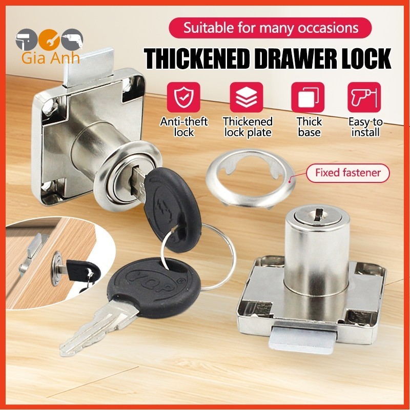 Combo 5 chiếc Ổ khóa tủ vuông, khóa vuông cho ngăn kéo, Ổ khóa tủ gỗ, khoá tủ điện cao cấp chắc chắn