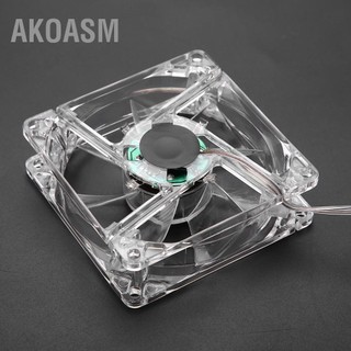 AKOASM Quạt làm mát trong suốt USB 8cm đầy màu sắc CPU 5V cho máy tính PC
