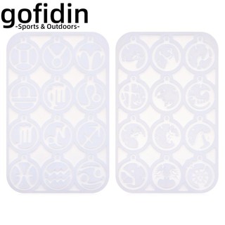 Gofidin Silicone Làm Mặt Vòng cổ Hình 12 Chòm Sao|Khuôn Làm Trang Sức Bằng Epoxy Tiện Dụng