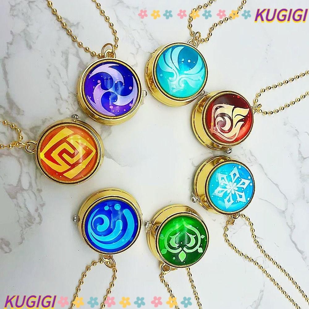 Đồng hồ bỏ túi KUGIGI, Đồng hồ vòng cổ hàng hóa Anime Genshin, Phụ kiện COS tinh tế Loại vỏ sò Mặt dây chuyền Đồng hồ trẻ em