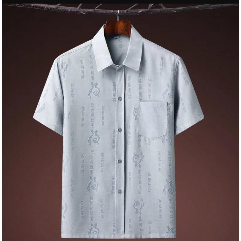 Áo Sơ Mi Cotton Lanh Mỏng Tay Ngắn Dáng Rộng Phong Cách Dân Tộc Thời Trang Mùa Hè Cho Nam Giới Trung Niên