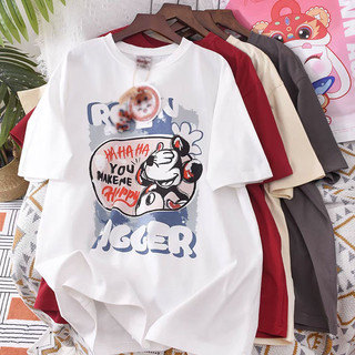 Calizi 100% Cotton Mới Áo Thun Nữ Quá Khổ Mùa Hè Rời Tay Ngắn Áo Tee Thời Trang Cổ Tròn Quần Áo