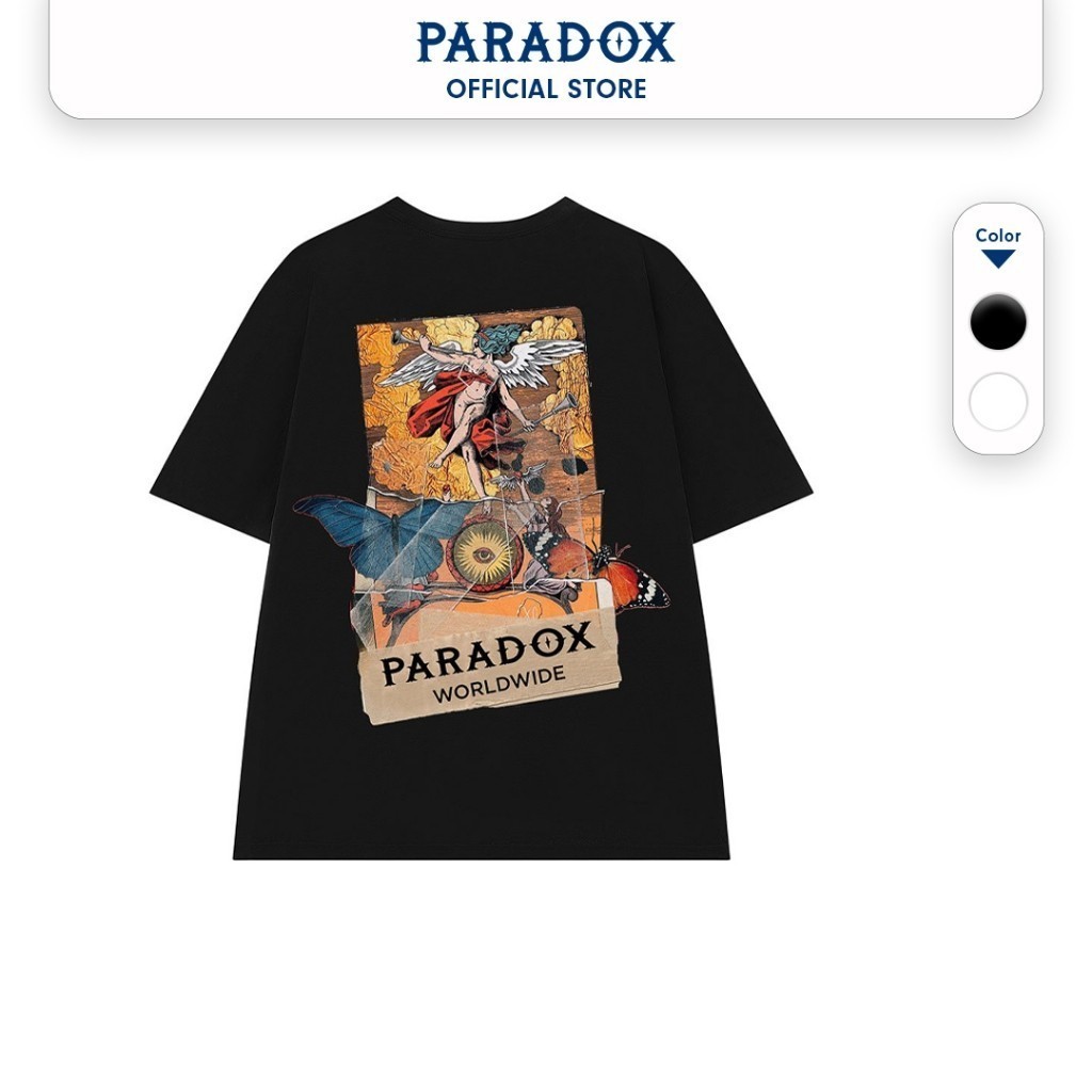 Áo thun form rộng Paradox tay lỡ - Unisex - In hình - EKOSYSTEM - Trắng, Đen