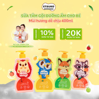 Sữa Tắm Gội Cho Bé ETSUKO Nhật 400ml Dưỡng Ẩm Dịu Nhẹ Kháng Khuẩn Bảo Vệ Cho Bé, An Toàn Cho Da Nhạy Cảm