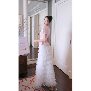 Set Dạ Váy Tầng Chouchou - Hồng