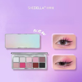 Shedella Dreamy 10 Màu Phấn Mắt Bảng Matte Shine Glitter Shadow Trang Điểm Cô Gái Mới Bắt Đầu Trang Điểm Phấn Mắt Khay
