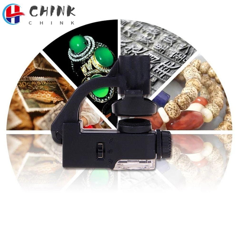 Chink Clip Kính hiển vi Đèn UV đa năng Kính lúp nhận dạng chiếu sáng