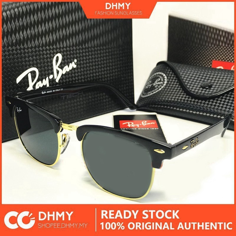 Kính râm Rayban Rayban Rb3016 Clubmaster Đen Xanh 48mm