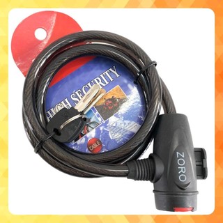 Khóa dây cáp ZORO chìa dẹp⚡FREE SHIP⚡dài 1 mét,gồm 2 chìa,thích hợp khóa xe đạp-khóa xe máy-khóa cổng