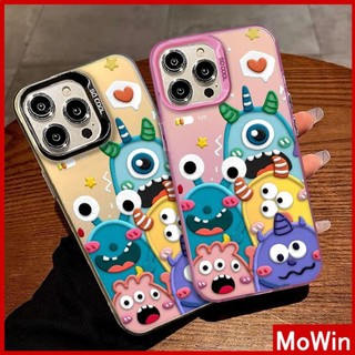 Mowin - Dành cho iPhone 15 Pro Max iPhone 11 Ốp lưng sang trọng IMD Mạ Tia laze Khung TPU mềm Bảng cứng Máy ảnh mát mẻ quái vật dễ thương Tương thích với iPhone 14 13 12 11 Pro max Plus XR XS