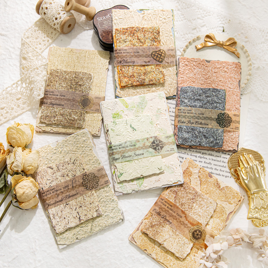 Journamm 28 Cái / gói Vintage Giấy Đặc Biệt DIY Thêu Sò Collage Vật Liệu Trang Trí Rác Tạp Chí Thẩm Mỹ Văn Phòng Phẩm Giấy