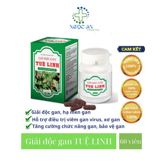Giải Độc Gan Tuệ Linh, Giải độc gan,mát gan, hạ men gan, hỗ trợ viêm gan virus, xơ gan - Hộp 60 viên