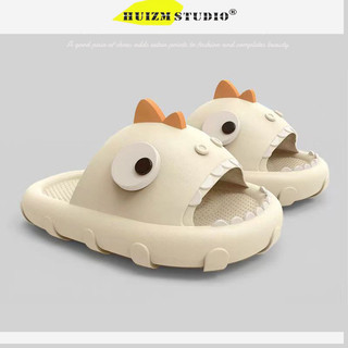 Huizumei Dép cá mập cặp đôi đế dày chống trượt mùa hè cho gia đình với cảm giác hoạt hình bước vào cứt