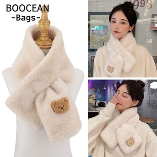  Khăn quàng cổ chữ thập BOOCEAN dành cho nữ Lông thỏ giả Khăn choàng cổ ấm hơn 