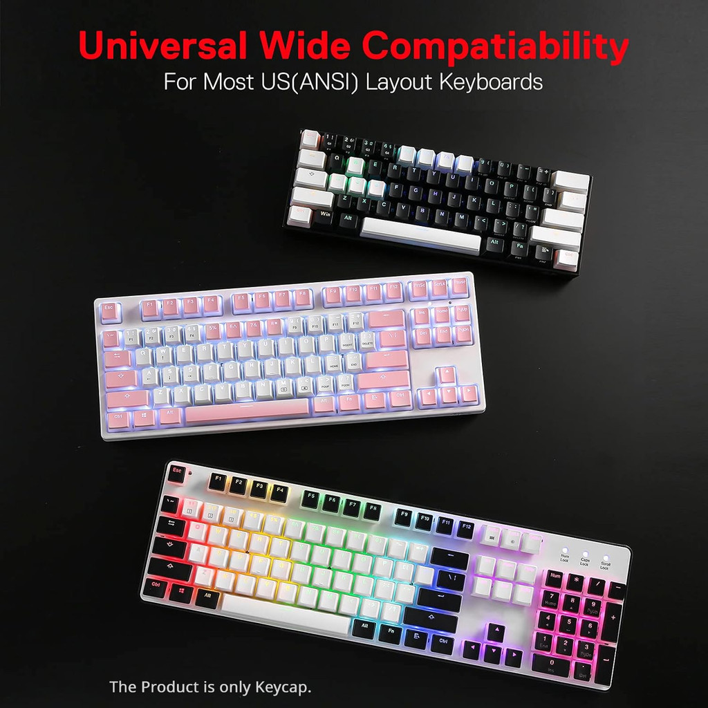 130 / 104 phím PBT Pudding Keycaps OEM Profile Key cap Cho Bộ Bàn Phím Cơ Mx Switch RGB backlit Gamer Bàn Phím
