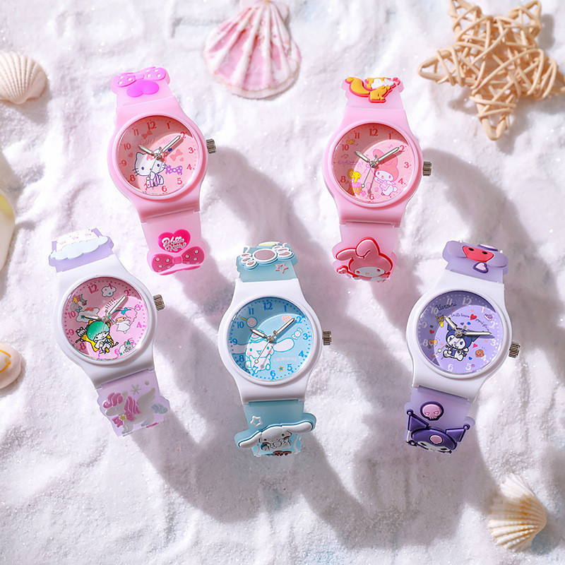 Mới Hoạt Hình Dễ Thương Đồng Hồ Trẻ Em Jelly Sanrio Trường Tiểu Học Đồng Hồ Thạch Anh Bé Trai Bé Gái Quà Tặng