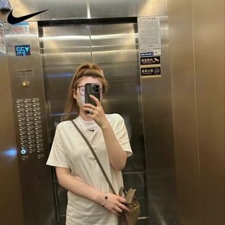[Sẵn sàng] Áo thun nữ thêu Logo nữ Nike chính hãng 100% Cotton tay ngắn cổ tròn dáng rộng vừa vặn FD4150-010-104