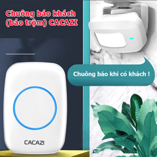 Bộ chuông cửa không dây báo khách, báo động, chống trộm CACAZI M10 cho gia đình, cửa hàng