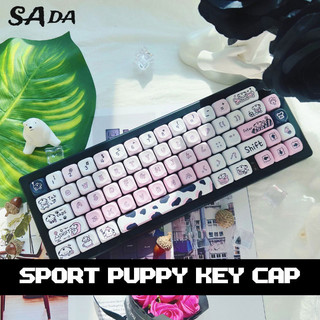 SADA Keycap chú chó con đốm MOA chiều cao PBT keycap năm mặt thăng hoa dễ thương tùy chỉnh bộ keycap cá nhân