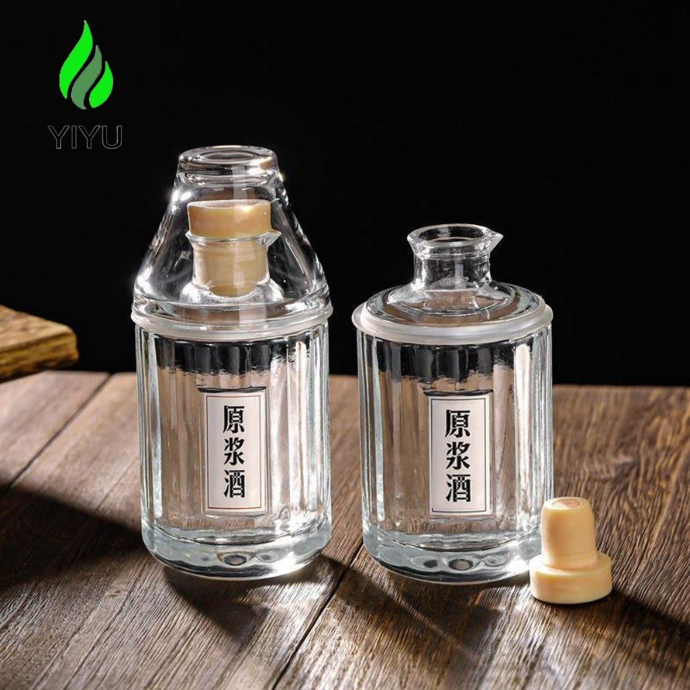 YIYU Bình đựng rượu whisky, Bình đựng rượu Mini dễ thương, Chai rượu cổ điển thủy tinh 100ML Bourbon