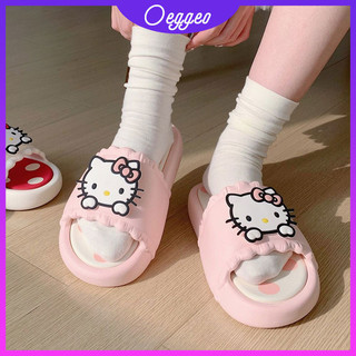 Oeggeo shop Dép nữ đế dày chấm bi dép hoạt hình cổ điển dép đi trong nhà