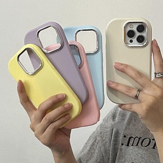 Vỏ Mạ Màu Đơn Giản Cho Samsung Galaxy A73 A71 A51 A52 A50 A30 S A14 A24 A31 A32 A20 S23 Plus Ultra S20 S21 FE J2 Prime Ốp Điện Thoại Khung Ống Kính Mạ Điện Sang Trọng