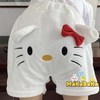 [Hàng Có Sẵn] Quần Short Ngủ Bằng Lông Cừu In Hình Mèo Hello Kitty / Chó Pacha / Cá Xấu Xí Phong Cách Nhật Bản Dễ Thương Cho Cặp Đôi Quần Short Đọc Sách Thiết Kế Đơn Giản Thời Trang Trẻ Trung