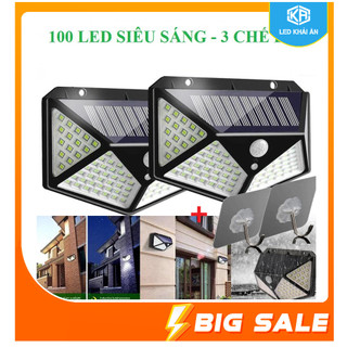 Combo 2 Bóng Đèn LED Năng Lượng Mặt Trời 100 LED - Giá Rẻ, Chất Lượng Cao, Tặng Kèm 2 Móc Dán Tiện Lợi