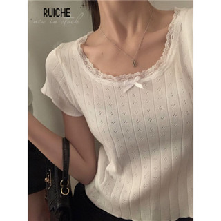 RUICHE áo phông áo thun nữ croptop baby tee Popular Stylish Đơn giản phổ biến WMJ2440B4T 15Z240408
