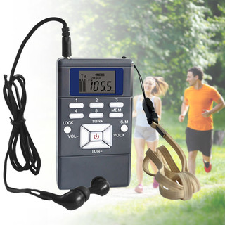 Hrd-102 đài phát thanh kỹ thuật số màn hình lcd mini di động đa năng stereo đài phát thanh fm có tai nghe cho người cao tuổi