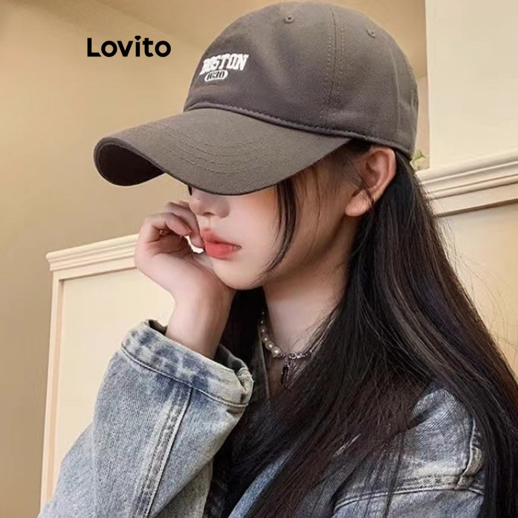 Lovito Mũ lưỡi trai bóng chày Boston kiểu dáng thông thường dành cho nữ LFA09617 | BigBuy360 - bigbuy360.vn