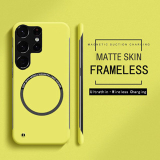 Ốp Điện Thoại Từ Tính Mỏng Cho Samsung Galaxy Note 20 10 S20 S21 S22 S23 FE S24 S25 Ultra Plus Vỏ Bảo Vệ Camera Cứng