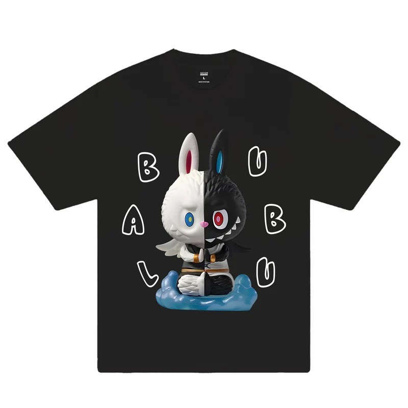 【HOT】 [ BST 200 FILE LBB ] Ao Thun Labubu IN 6D Cúc PopMart Monsters Hottrend Form Unisex Vải Cao Cấ