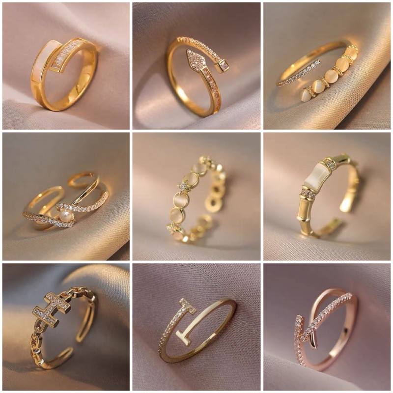 Nhẫn Thời Trang Hàn Quốc Mới Nữ Cao Cấp Mở Nhẫn Đơn Giản Nhẫn Phụ Kiện Quà Tặng Bán Buôn