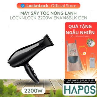 Máy sấy tóc LocknLock công suất lớn Chính hãng, 2 chiều nóng lạnh kèm mỏ vịt dễ tạo kiểu chuẩn Salon ENA146BLK - HAPOS