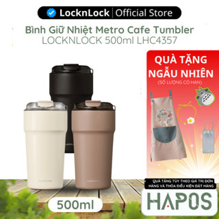 Bình giữ nhiệt phủ sứ LocknLock 500ml LHC4357 Chính hãng Metro Cafe Tumbler, chất liệu thép không gỉ - HAPOS BEAUTY