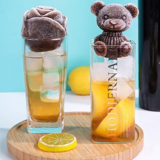 3D Silicone Ice Cube Mold Ice Cream Silicone Abrasive Tea Creative Cake Maker Mold Decor Bear V8F5